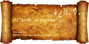 Ökrös Verner névjegykártya